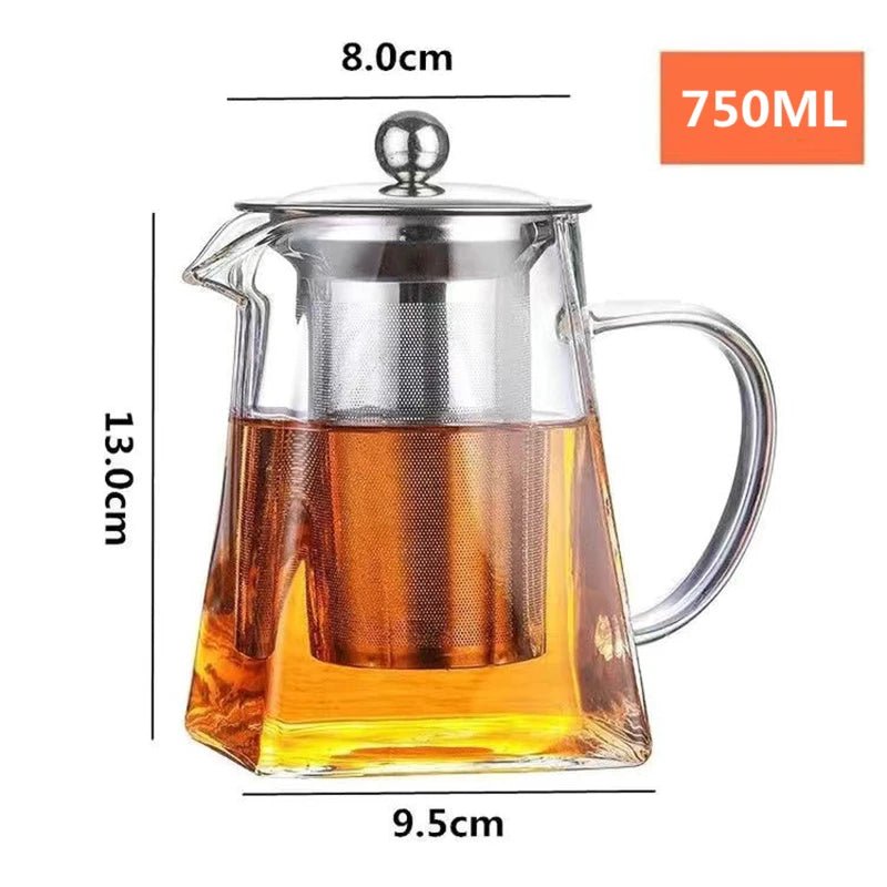 Théière en Verre avec Infuseur Ensemble à Thé Bouilloire Carafe Service à Thé - Cuisine Chez Nadine