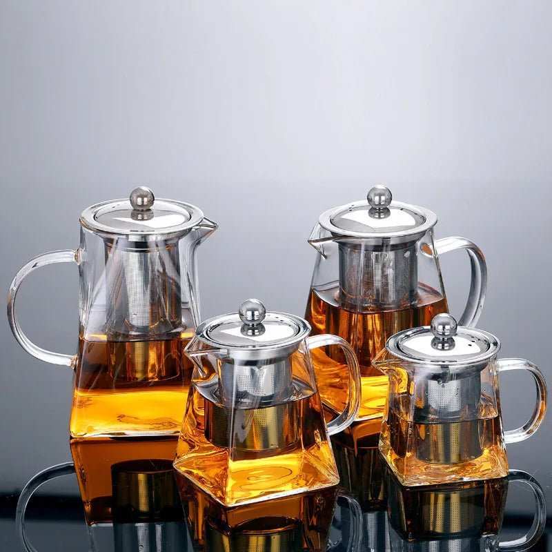 Théière en Verre avec Infuseur Ensemble à Thé Bouilloire Carafe Service à Thé - Cuisine Chez Nadine