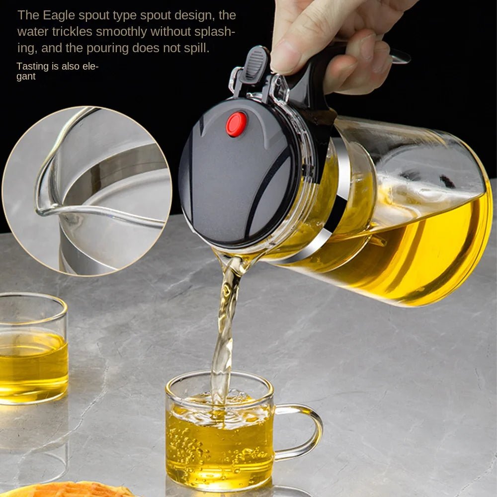 Théière en Verre avec Séparation Filtration Résistante Chaleur Poignée Bois Grande Capacité Infuseur - Cuisine Chez Nadine