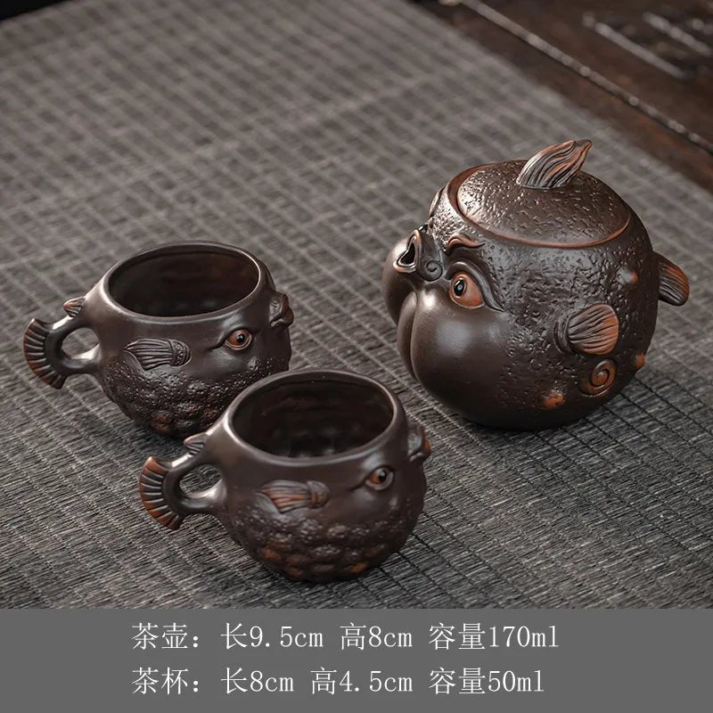 Théière Poterie Violette Créative Vintage Infuseur Intégré Passoire Dahongpao 230ml Accessoires Thé Céramique - Cuisine Chez Nadine