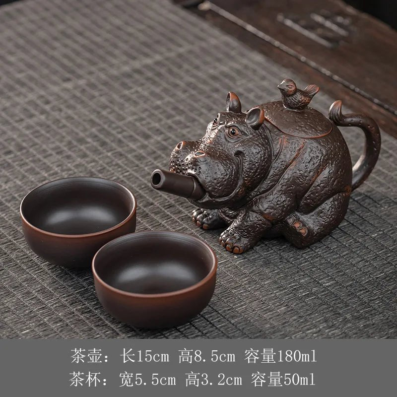Théière Poterie Violette Créative Vintage Infuseur Intégré Passoire Dahongpao 230ml Accessoires Thé Céramique - Cuisine Chez Nadine