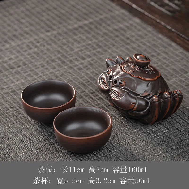 Théière Poterie Violette Créative Vintage Infuseur Intégré Passoire Dahongpao 230ml Accessoires Thé Céramique - Cuisine Chez Nadine