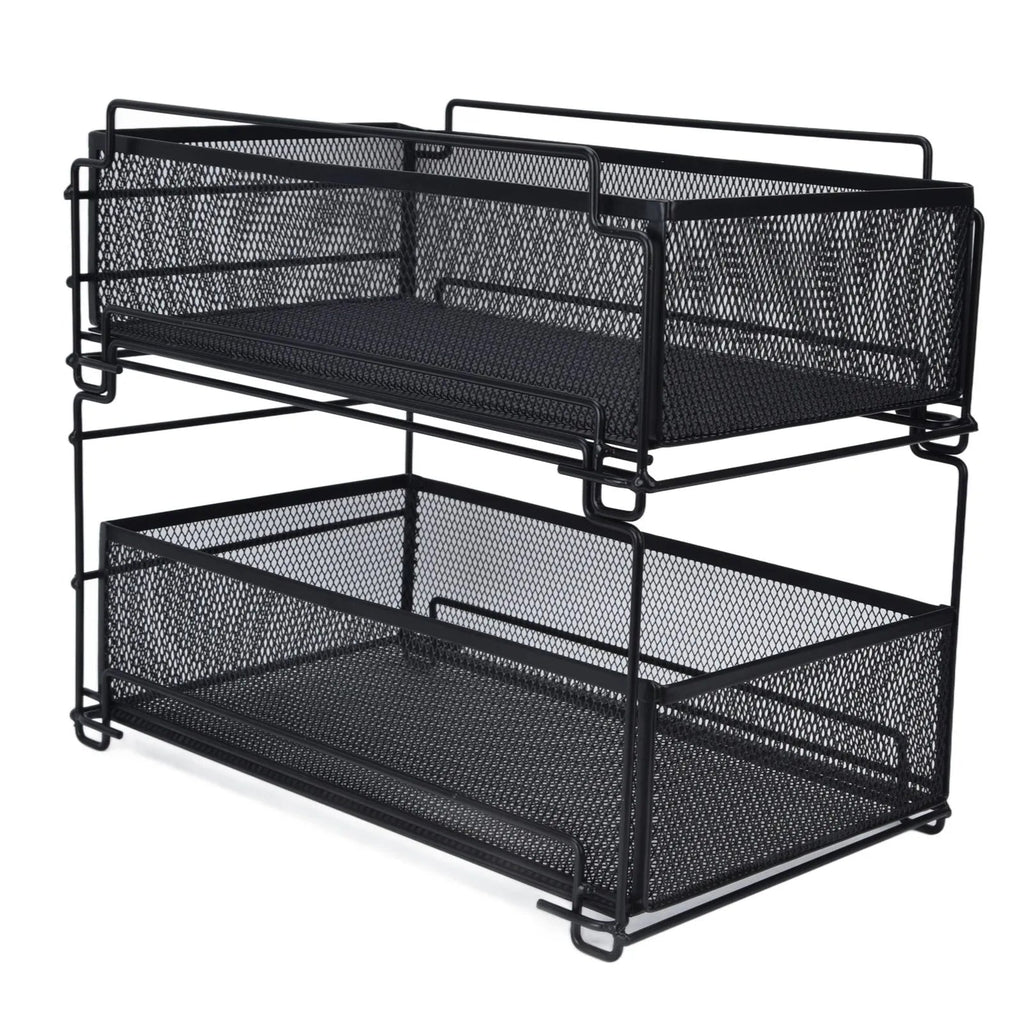 Tiroir de Rangement Coulissant Multifonctionnel pour Sous - Évier en Métal - Étagère Panier Organisateur pour Armoire de Cuisine et Bureau - Cuisine Chez Nadine