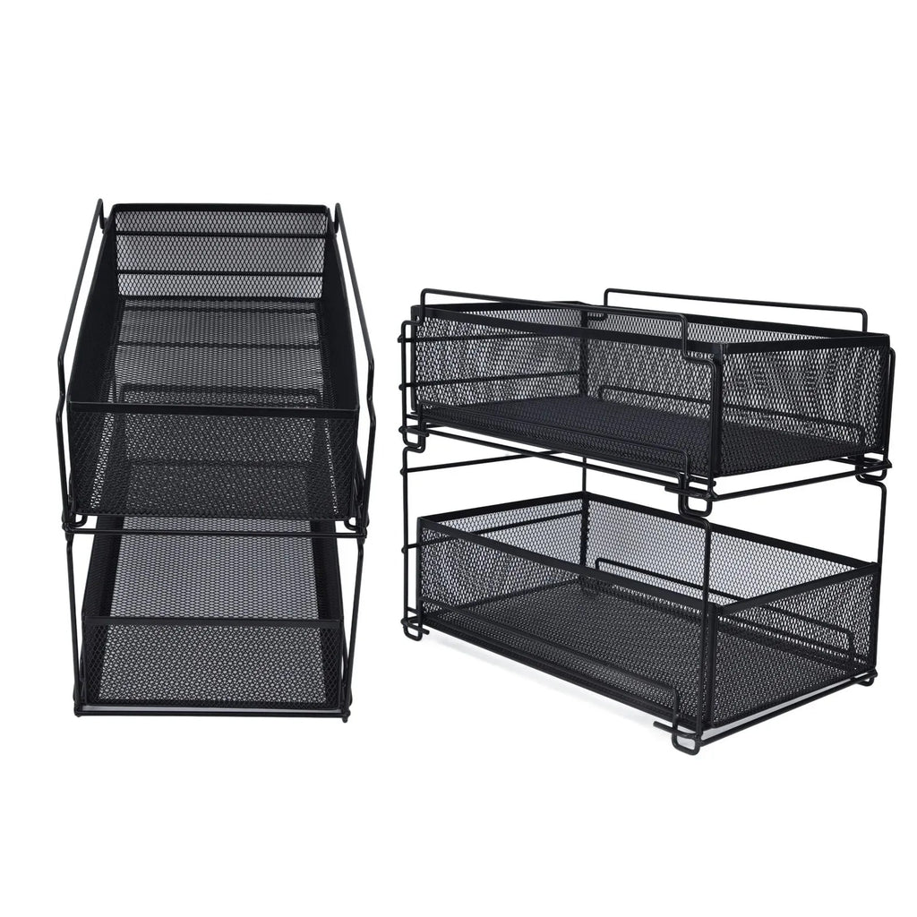Tiroir de Rangement Coulissant Multifonctionnel pour Sous - Évier en Métal - Étagère Panier Organisateur pour Armoire de Cuisine et Bureau - Cuisine Chez Nadine