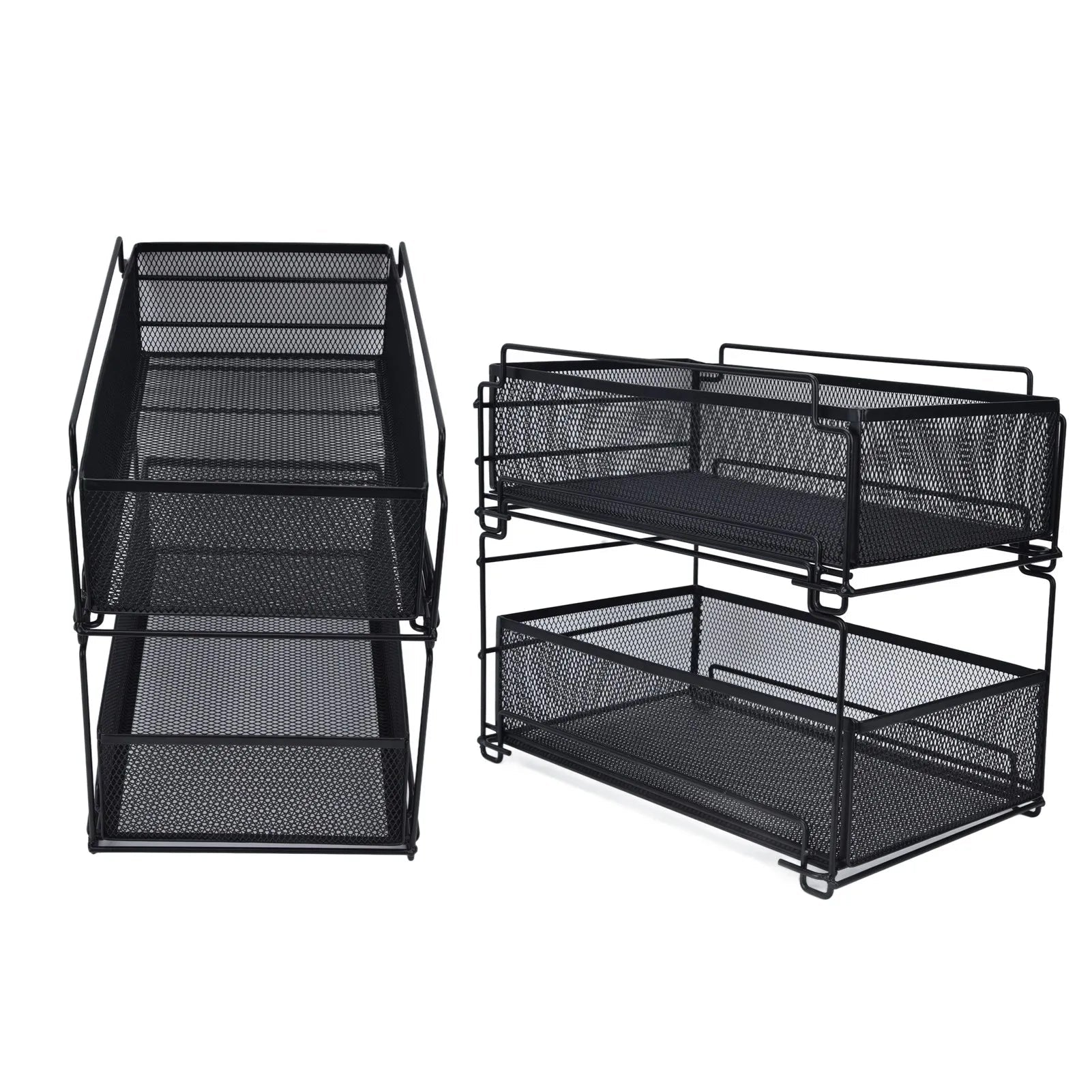 Tiroir de Rangement Coulissant Multifonctionnel pour Sous - Évier en Métal - Étagère Panier Organisateur pour Armoire de Cuisine et Bureau - Cuisine Chez Nadine