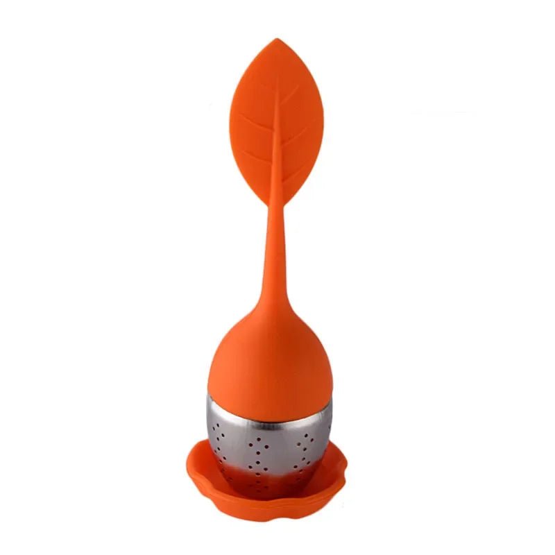 Titre : Infuseur à Thé Acier Inoxydable Mailles Fines Filtre Poignée Silicone Feuille Sans BPA Plateau Égouttoir Thé en Vrac - Cuisine Chez Nadine