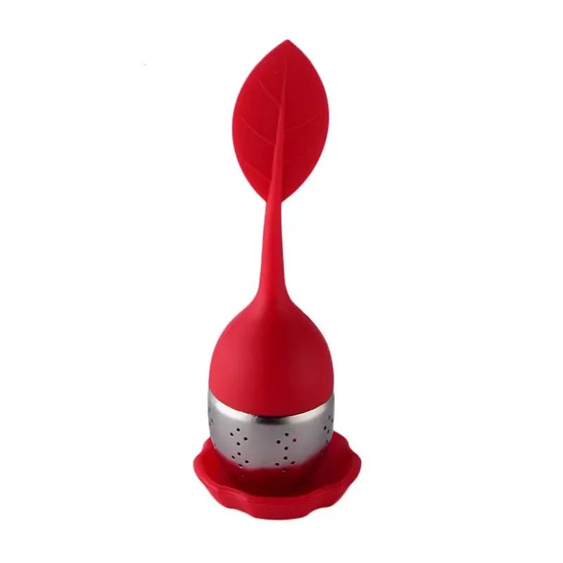 Titre : Infuseur à Thé Acier Inoxydable Mailles Fines Filtre Poignée Silicone Feuille Sans BPA Plateau Égouttoir Thé en Vrac - Cuisine Chez Nadine