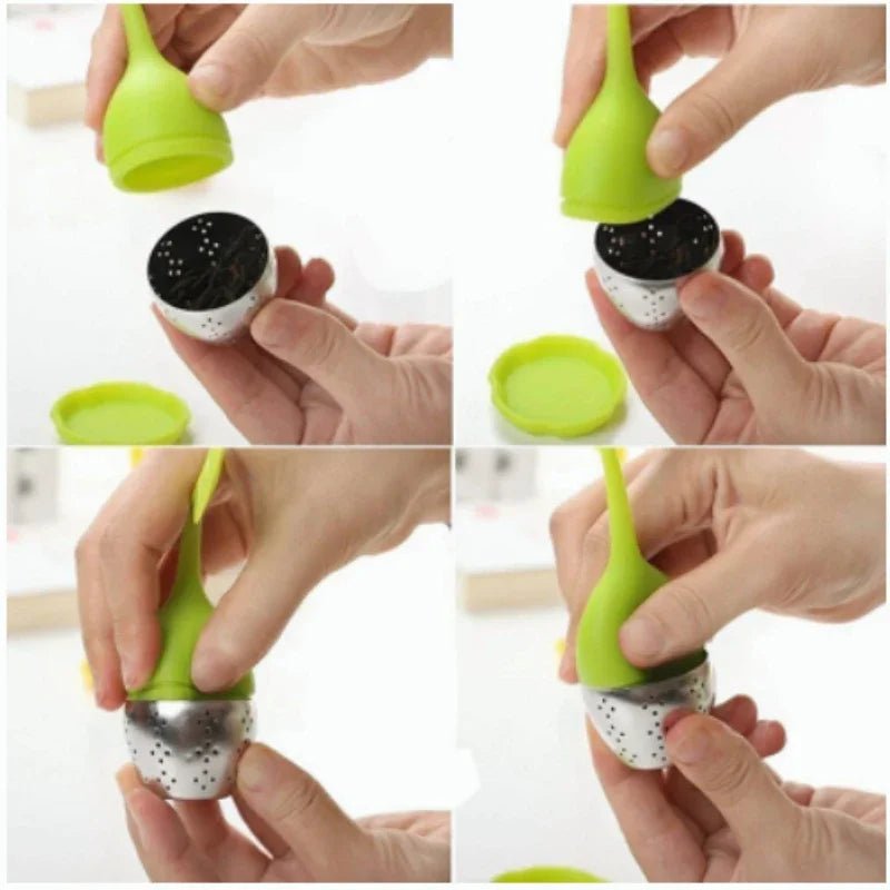 Titre : Infuseur à Thé Acier Inoxydable Mailles Fines Filtre Poignée Silicone Feuille Sans BPA Plateau Égouttoir Thé en Vrac - Cuisine Chez Nadine