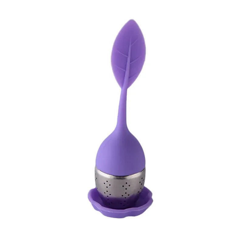 Titre : Infuseur à Thé Acier Inoxydable Mailles Fines Filtre Poignée Silicone Feuille Sans BPA Plateau Égouttoir Thé en Vrac - Cuisine Chez Nadine