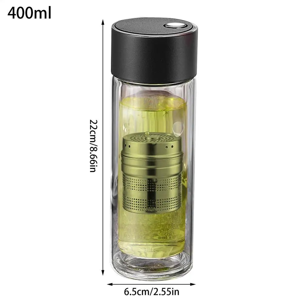 Tumbler Infuseur à Thé de Voyage 400ml Double Paroi avec Couvercle Magnétique - Cuisine Chez Nadine