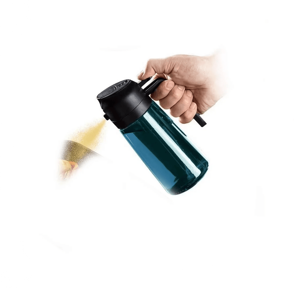 Vaporisateur d'huile en verre LOVFE 470ml (16oz) - Bouteille spray 2 en 1 avec bec verseur - Distributeur manuel pour huile d'olive - Éco - responsable - Cuisine Chez Nadine