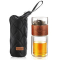 YOMEEI Bouteille à Thé 200ML Voyage Double Paroi Verre Tumbler Infuseur Filtre Acier Inoxydable Portable - Cuisine Chez Nadine